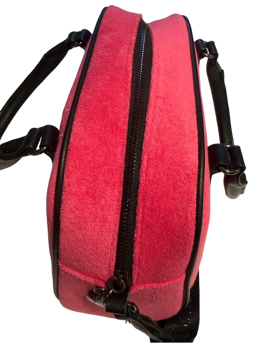 Juicy Couture NWT Rich Pink Crossbody Satchel Chic Black Trim (P241) - Picture 3 of 14